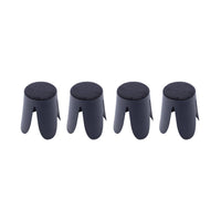 Set di 4 sgabelli impilabili in materiale bouclé, blu navy