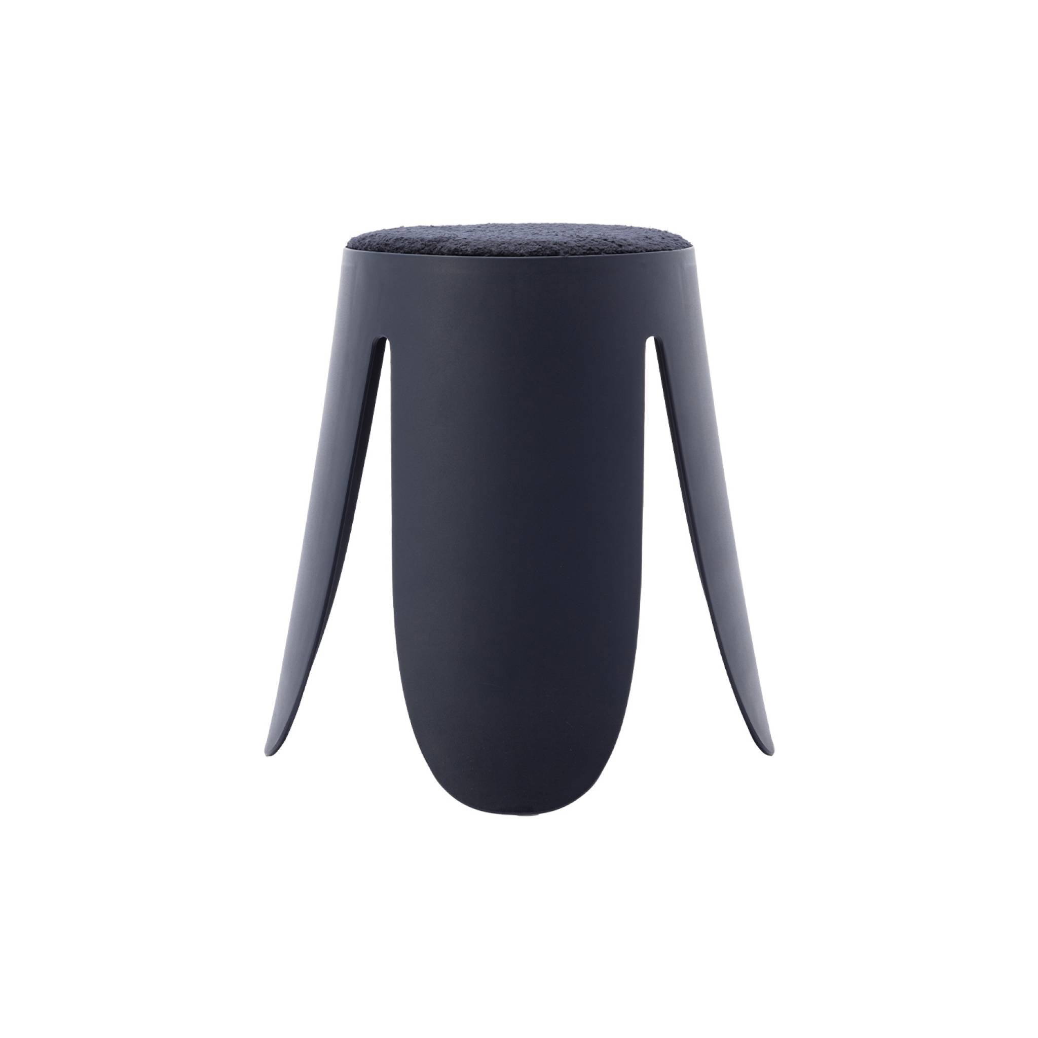 Set di 4 sgabelli impilabili in materiale bouclé, blu navy