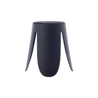 Set di 4 sgabelli impilabili in materiale bouclé, blu navy