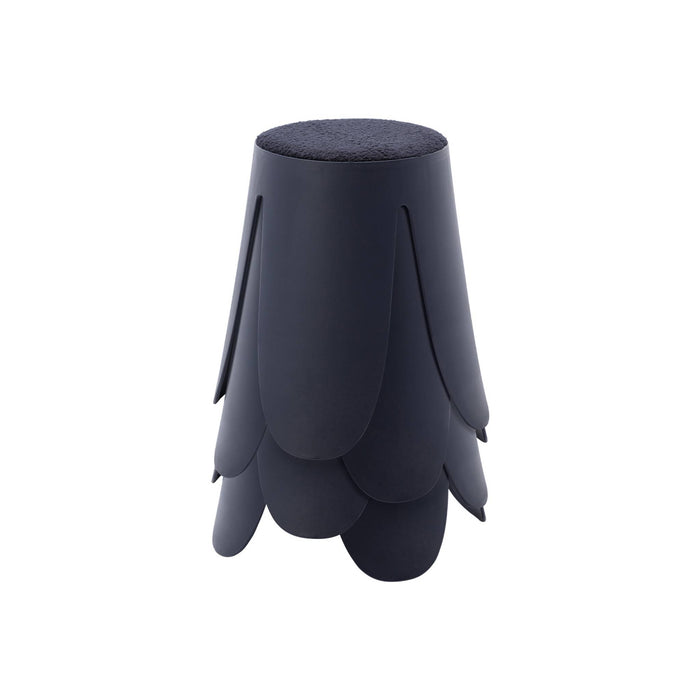 Set di 4 sgabelli impilabili in materiale bouclé, blu navy