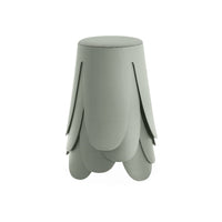 Set di 4 sgabelli impilabili in materiale bouclé, verde celadon