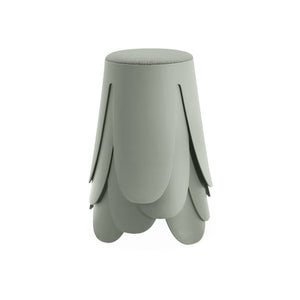 Set di 4 sgabelli impilabili in materiale bouclé, verde celadon