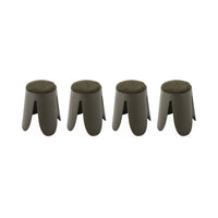 Set di 4 sgabelli impilabili in materiale bouclé, kaki