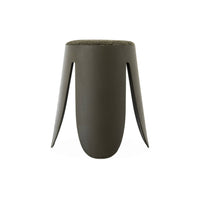 Set di 4 sgabelli impilabili in materiale bouclé, kaki