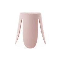 Set di 4 sgabelli impilabili in materiale bouclé, rosa pallido