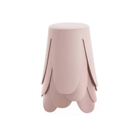 Set di 4 sgabelli impilabili in materiale bouclé, rosa pallido