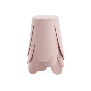 Set di 4 sgabelli impilabili in materiale bouclé, rosa pallido