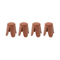 Set di 4 sgabelli impilabili in materiale bouclé, terracotta