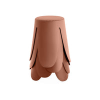 Set di 4 sgabelli impilabili in materiale bouclé, terracotta