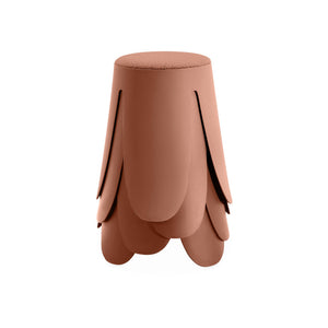 Set di 4 sgabelli impilabili in materiale bouclé, terracotta