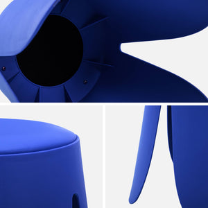 Set di 4 sgabelli impilabili ecopelle, blu