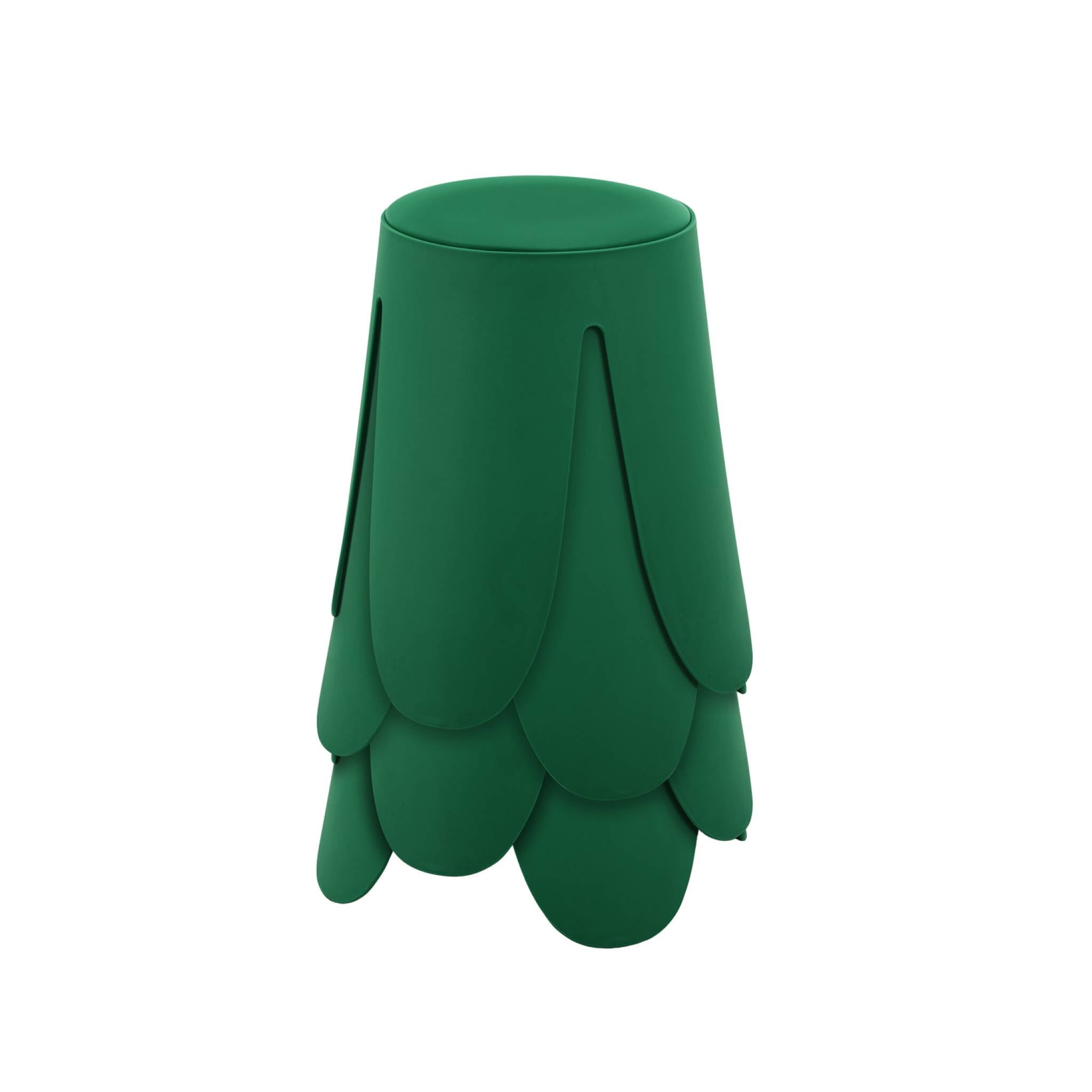 Set di 4 sgabelli impilabili ecopelle, verde