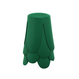 Set di 4 sgabelli impilabili ecopelle, verde