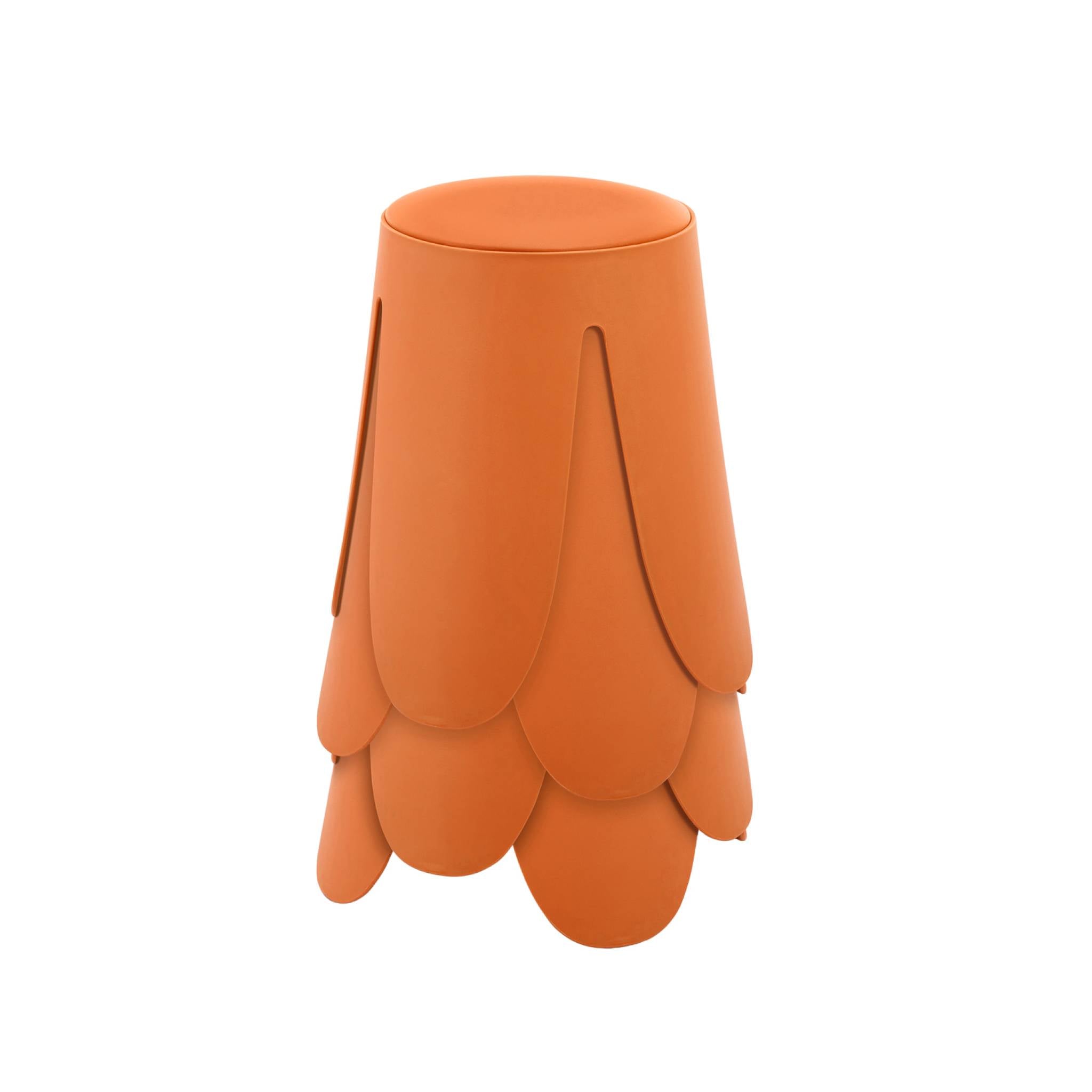 Set di 4 sgabelli impilabili ecopelle, arancione