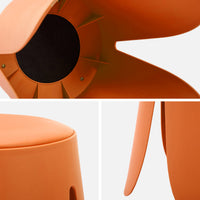 Set di 4 sgabelli impilabili ecopelle, arancione