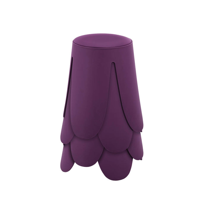 Set di 4 sgabelli impilabili ecopelle, viola