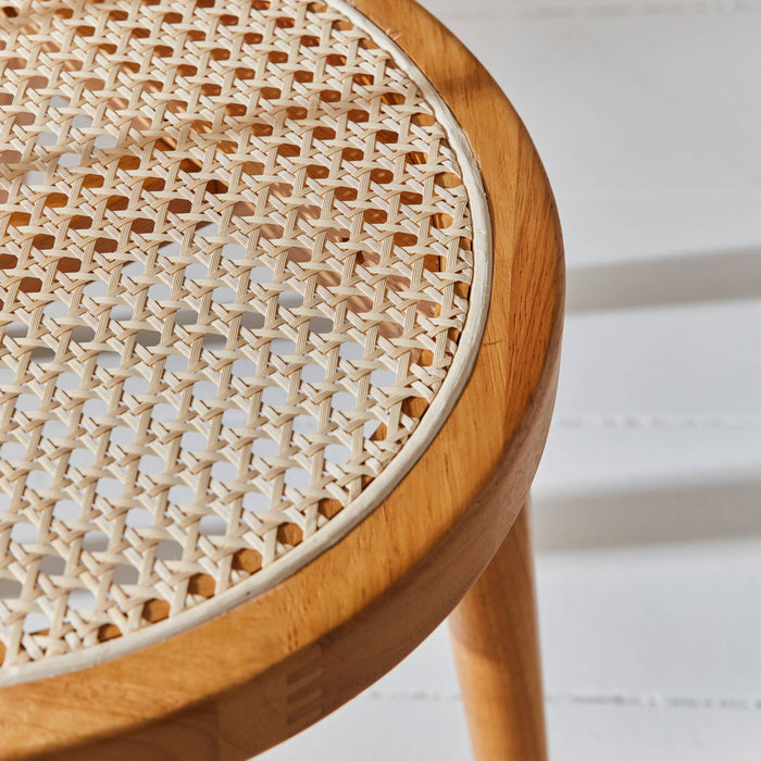 Set di 2 sedie in legno e rattan intrecciato, stile vimini, marrone