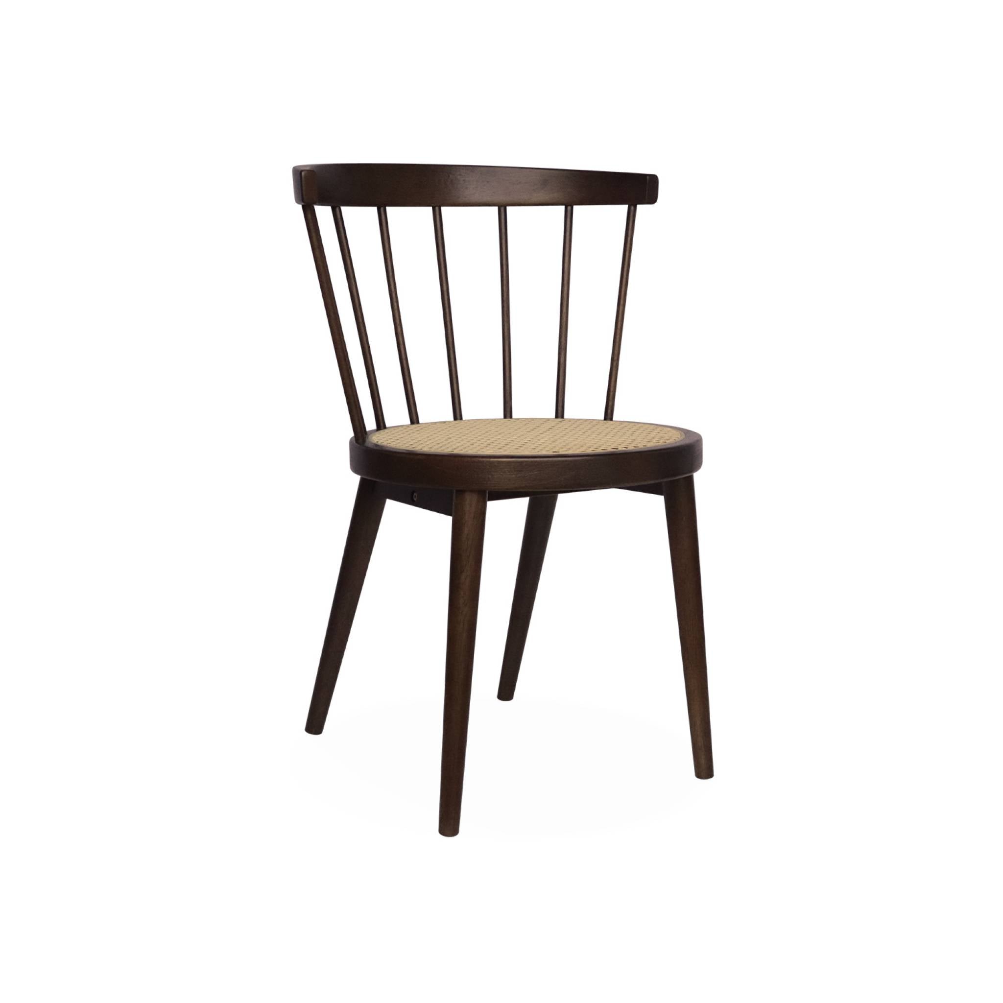 Set di 2 sedie in legno e rattan intrecciato, stile vimini, marrone