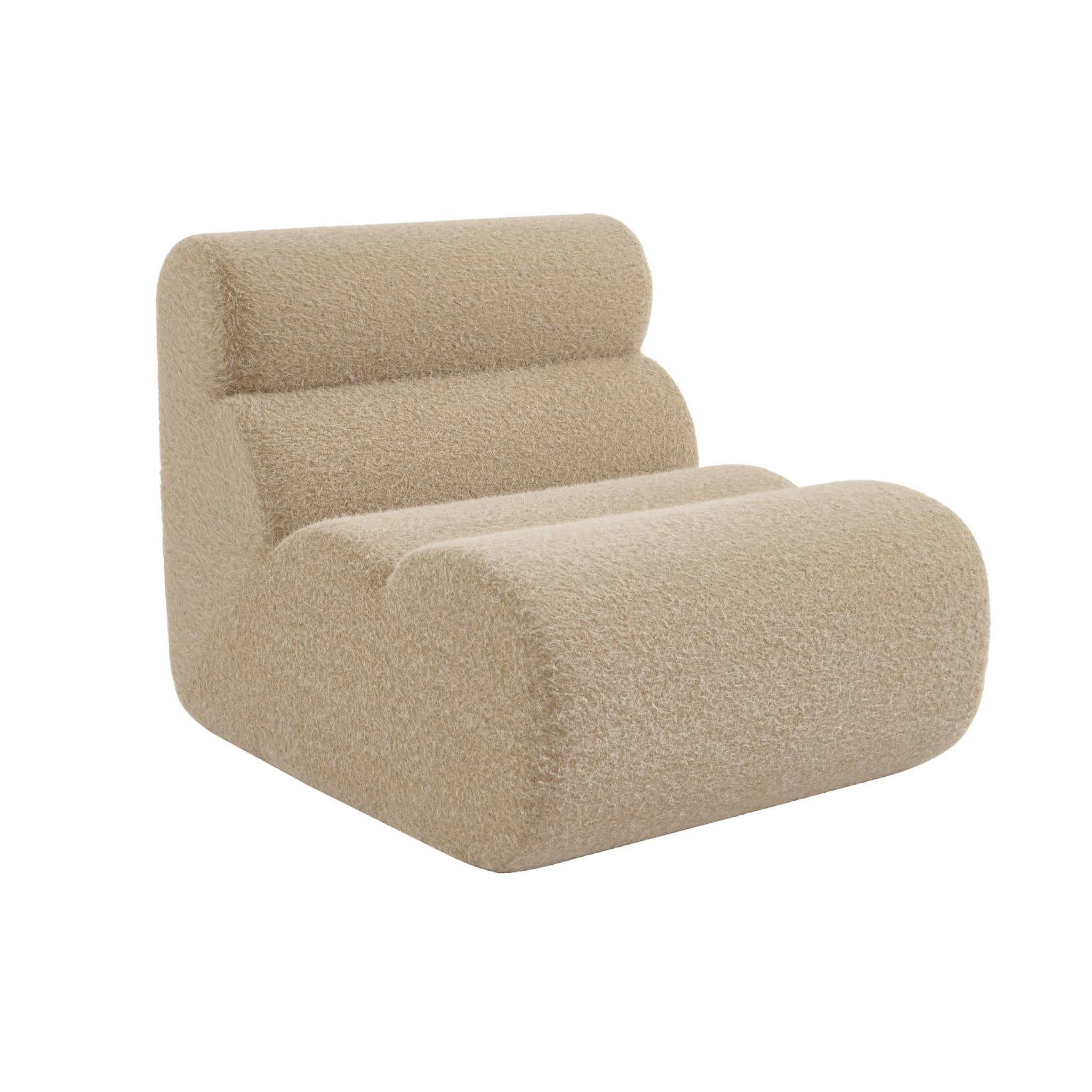 Poltrona effetto alpaca, 1 posto, beige