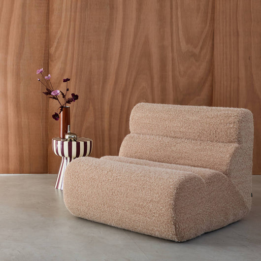 Poltrona effetto alpaca, 1 posto, beige