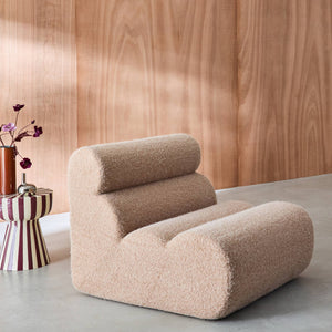 Poltrona effetto alpaca, 1 posto, beige