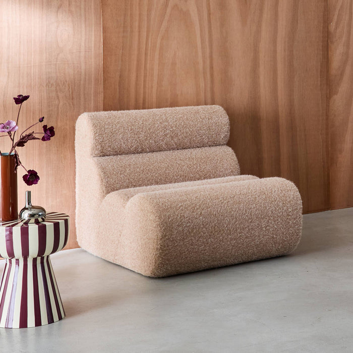 Poltrona effetto alpaca, 1 posto, beige