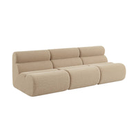Divano modulare effetto alpaca, 3 posti, beige