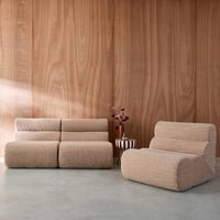 Divano modulare effetto alpaca, 3 posti, beige