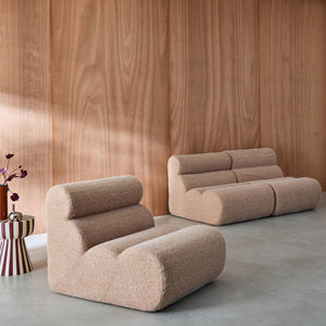 Divano modulare effetto alpaca, 3 posti, beige