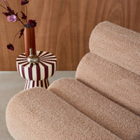 Divano modulare tessuto effetto alpaca, 2 posti, beige