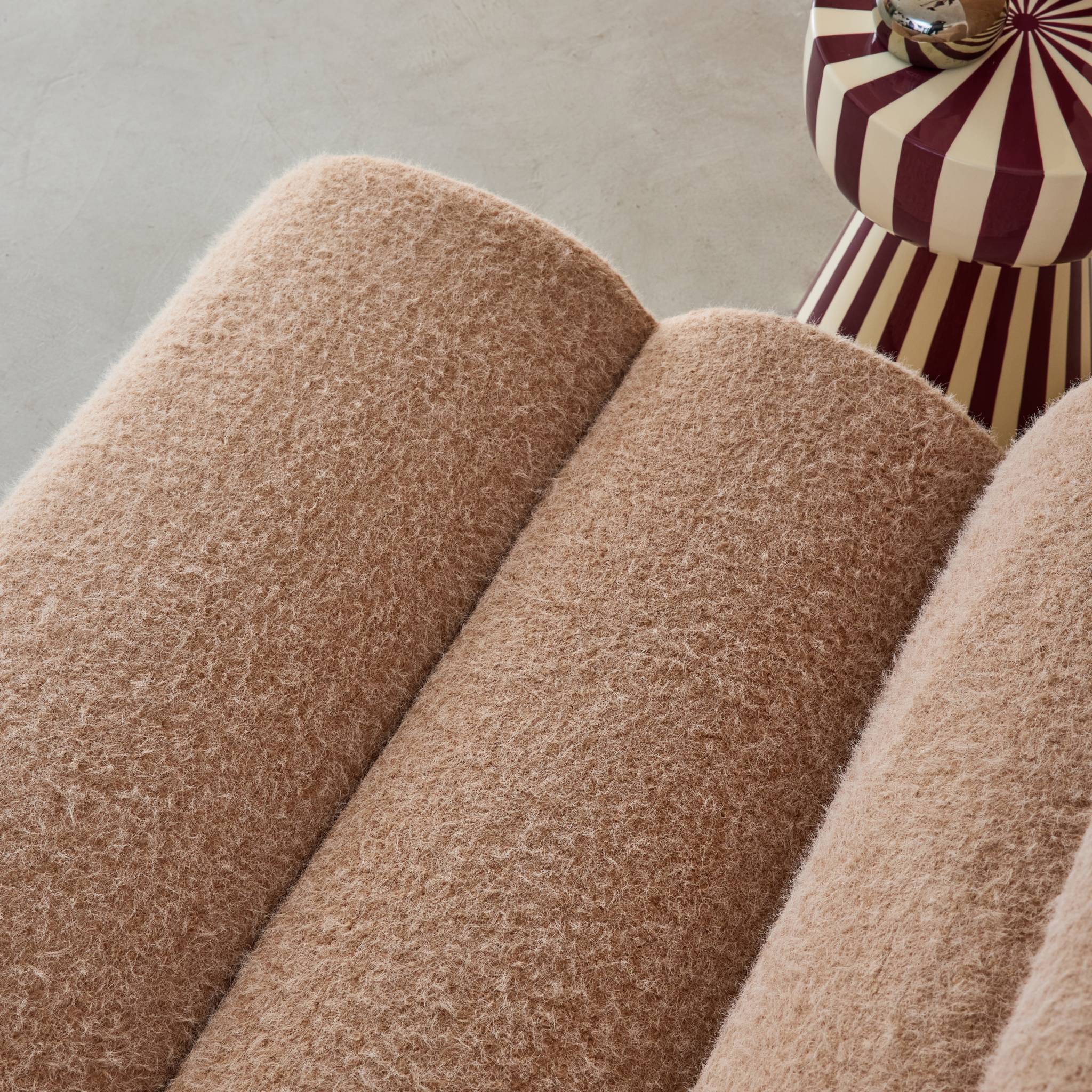 Divano modulare effetto alpaca, 3 posti, beige