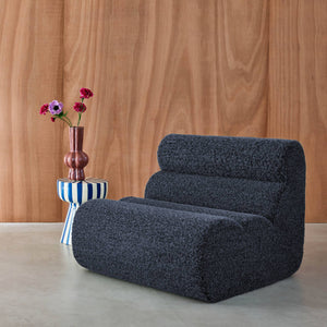 Poltrona effetto alpaca, 1 posto, blu scuro