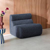 Poltrona effetto alpaca, 1 posto, blu scuro