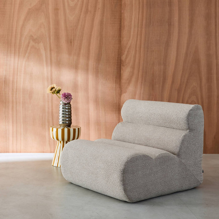 Poltrona bouclé testurizzata, 1 posto, beige