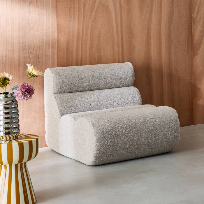 Poltrona bouclé testurizzata, 1 posto, beige