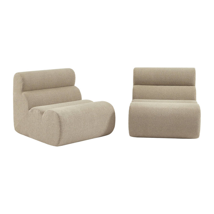 Divano modulare bouclé, 2 posti, beige
