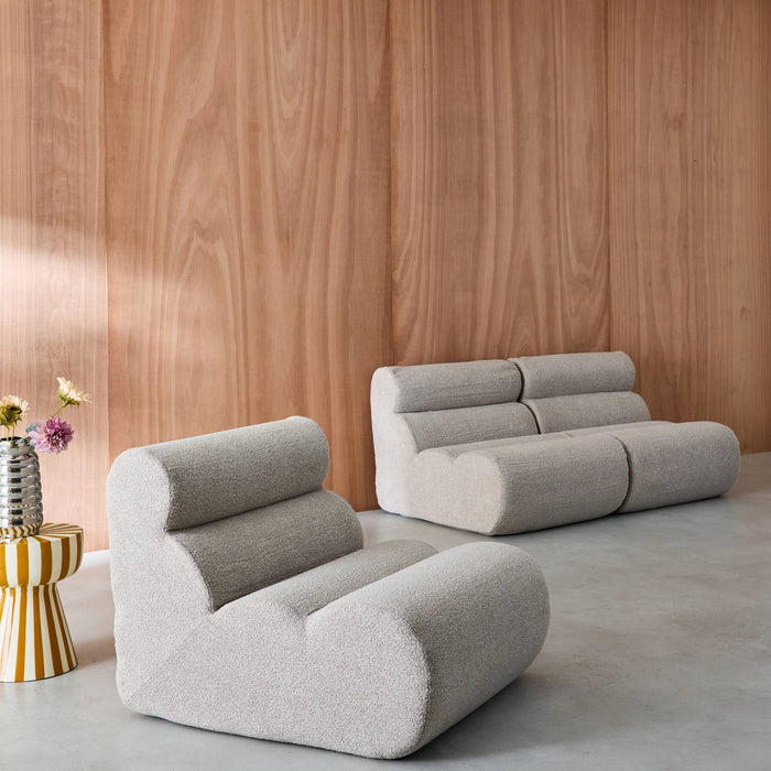 Divano modulare bouclé, 3 posti, beige