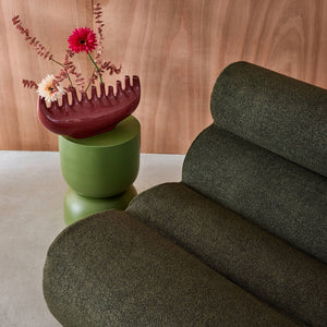 Poltrona bouclé testurizzata, 1 posto, verde kaki