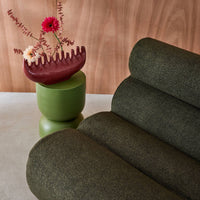 Divano modulare bouclé, 2 posti, verde kaki