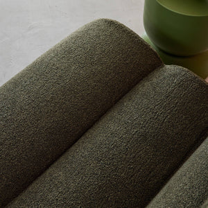 Poltrona bouclé testurizzata, 1 posto, verde kaki