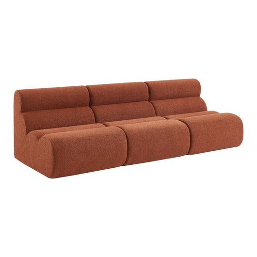 Divano modulare bouclé, 3 posti, terracotta