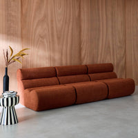Divano modulare bouclé, 3 posti, terracotta