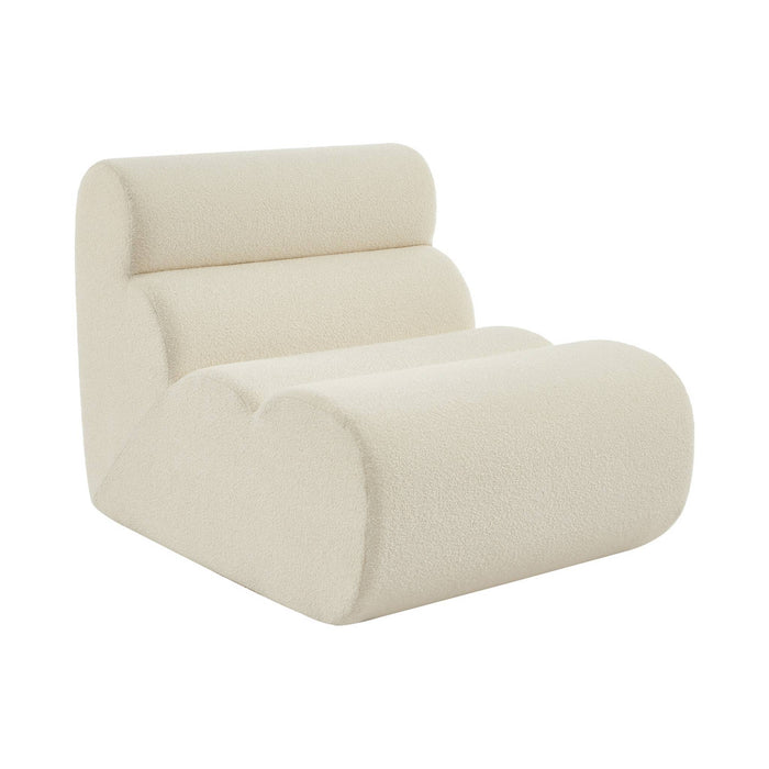 Poltrona bouclé testurizzata, 1 posto, bianco