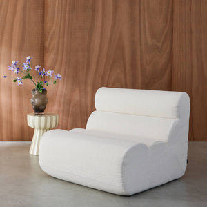 Poltrona bouclé testurizzata, 1 posto, bianco