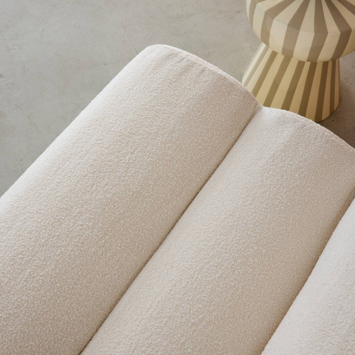 Divano modulare bouclé, 2 posti, bianco