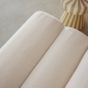 Divano modulare bouclé, 3 posti, bianco