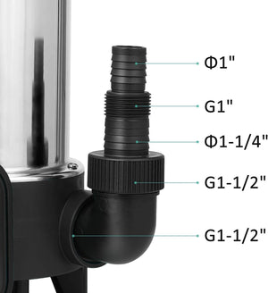 Pompa Sommersa Immersione Acque Chiare E Acque Sporche Drenaggio 550W In Acciaio Inox Certificata Ce
