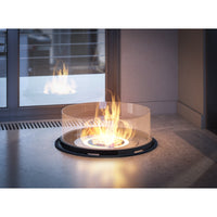 Camino a Bioetanolo da appoggio Inround - Biocamino nero da terra con canna fumaria d.95cm