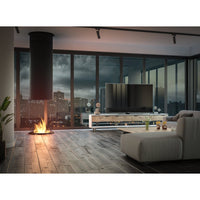 Camino a Bioetanolo da appoggio Inround - Biocamino nero da terra con canna fumaria d.95cm