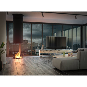 Camino a Bioetanolo da appoggio Inround - Biocamino nero da terra con canna fumaria d.95cm